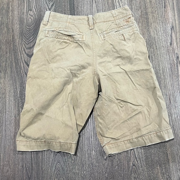American Eagle Chino Khaki Shorts Longer Length Pockets Casual Tan Size 28 - Picture 6 of 8